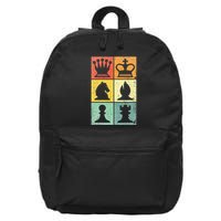 Retro Chess Player Chess Pieces 16 in Basic Backpack