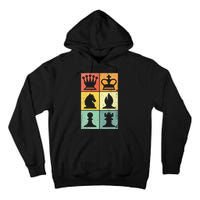 Retro Chess Player Chess Pieces Tall Hoodie