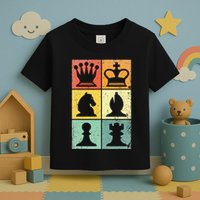 Retro Chess Player Chess Pieces Toddler T-Shirt