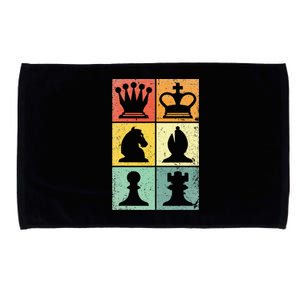 Retro Chess Player Chess Pieces Microfiber Hand Towel