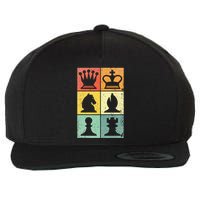 Retro Chess Player Chess Pieces Wool Snapback Cap
