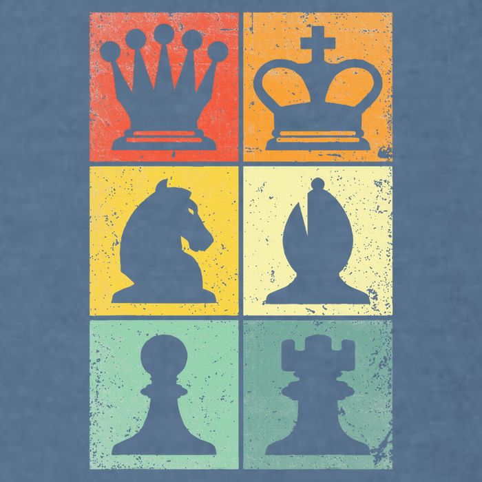 Retro Chess Player Chess Pieces Garment-Dyed Sweatshirt