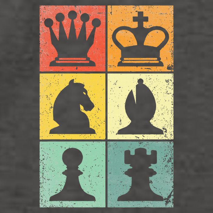 Retro Chess Player Chess Pieces Vector Backpack