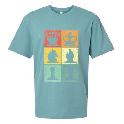 Retro Chess Player Chess Pieces Sueded Cloud Jersey T-Shirt