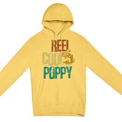 Reel Cool Poppy Vintage Fishing Premium Pullover Hoodie