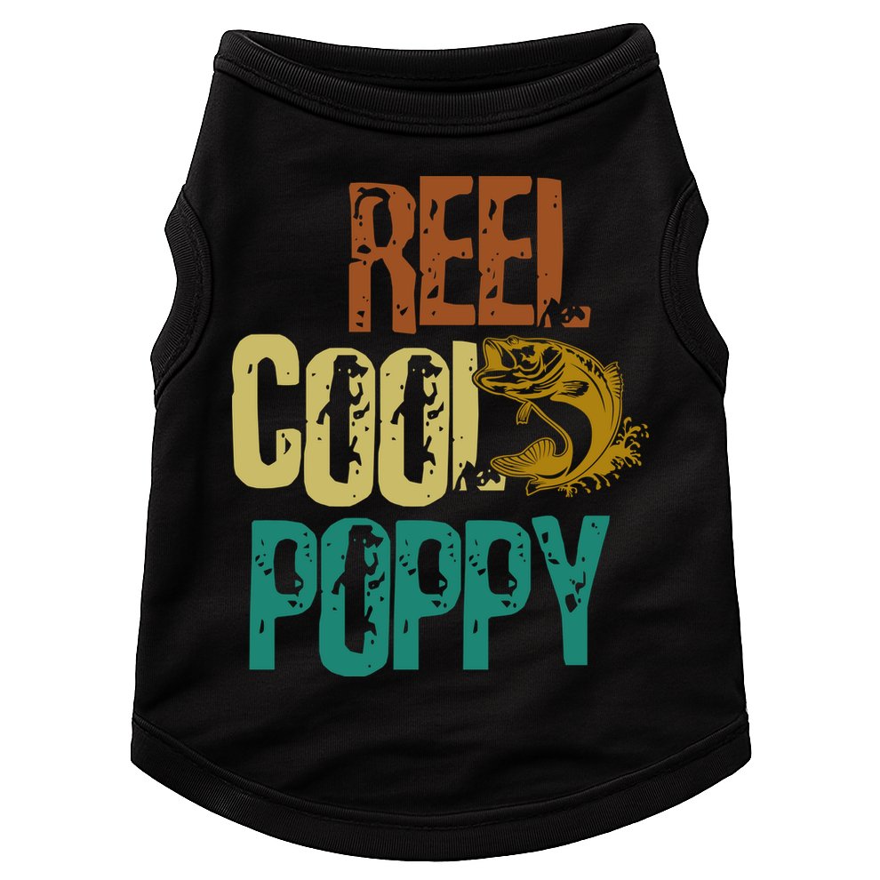 Reel Cool Poppy Vintage Fishing Doggie Tank