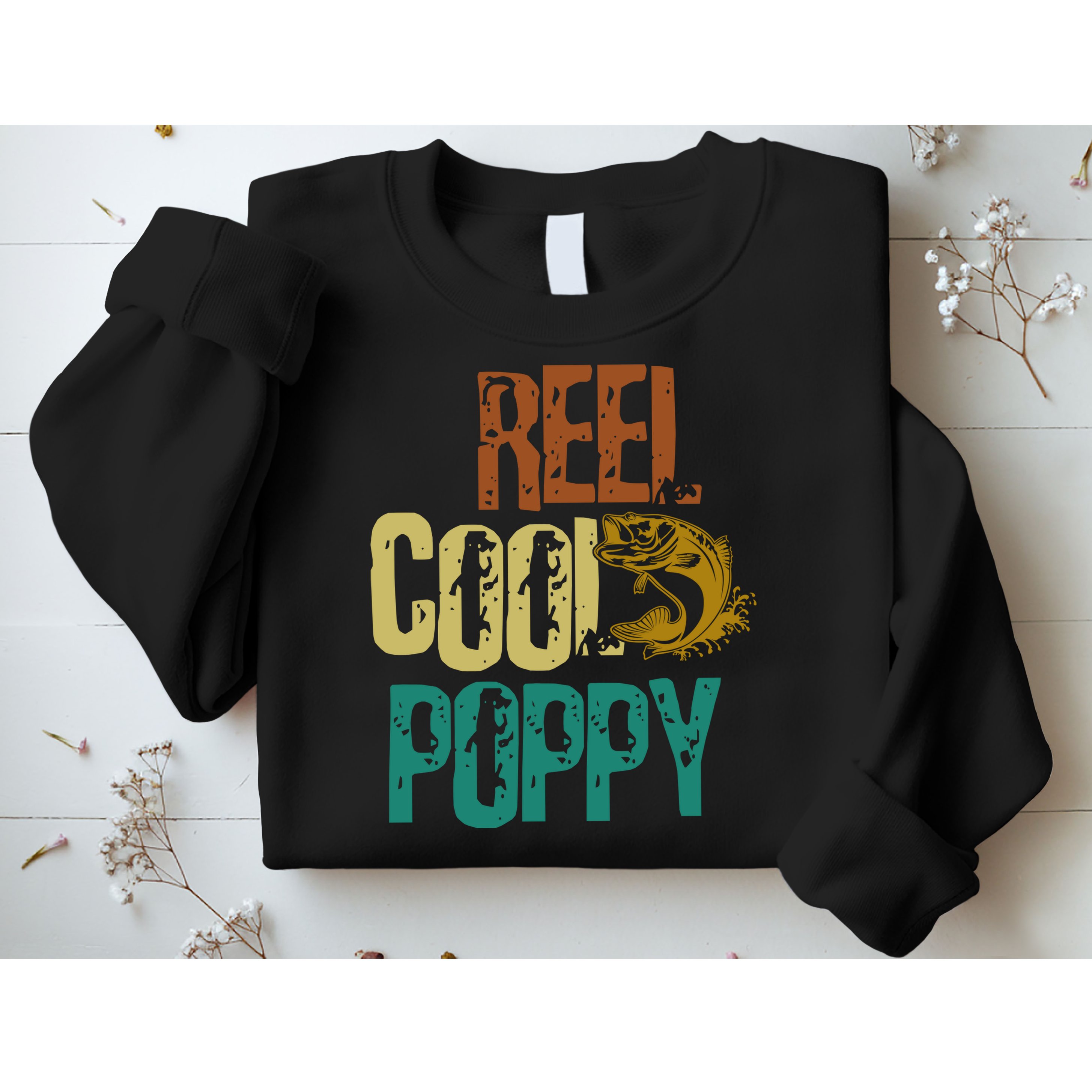Reel Cool Poppy Vintage Fishing Sweatshirt