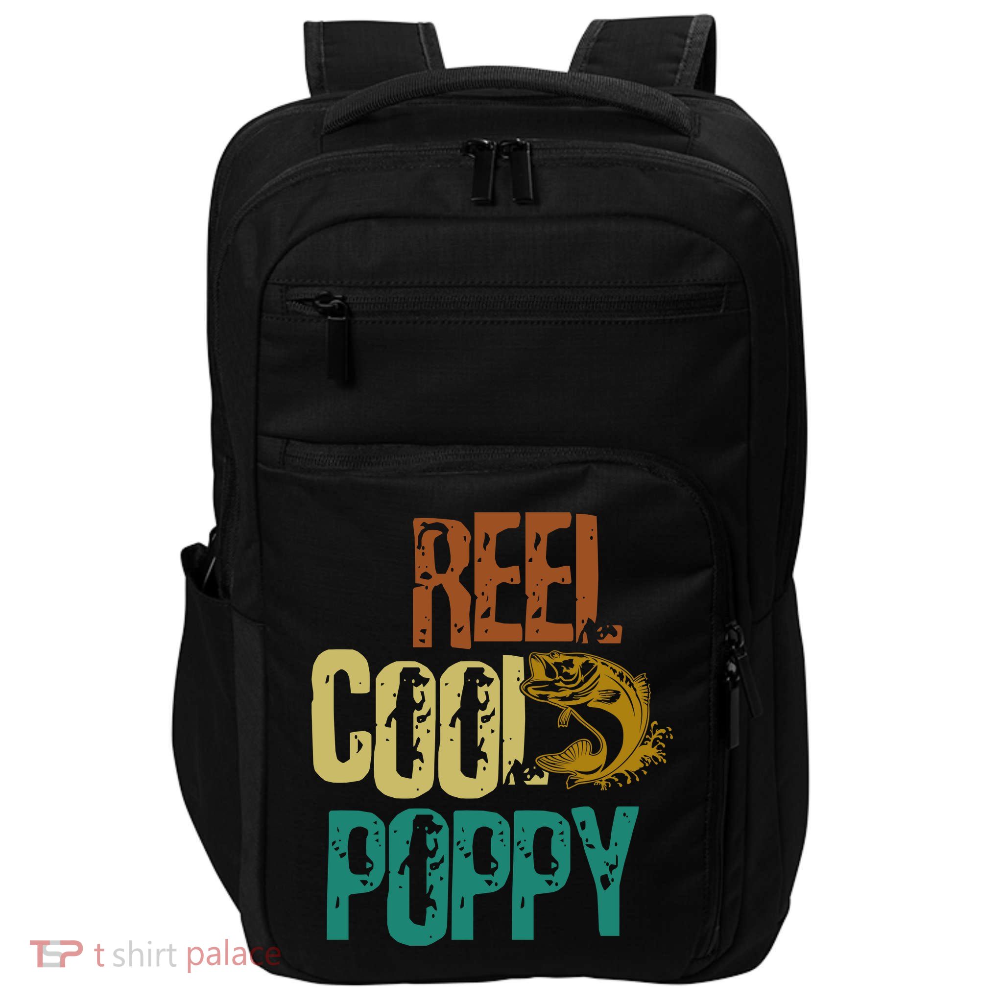 Reel Cool Poppy Vintage Fishing Impact Tech Backpack