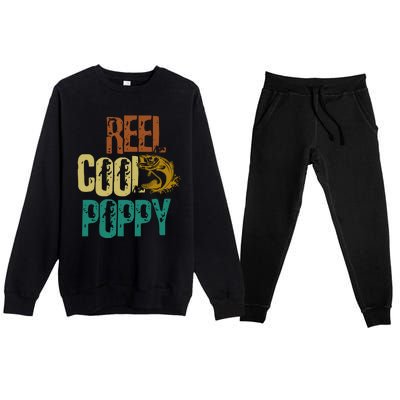 Reel Cool Poppy Vintage Fishing Premium Crewneck Sweatsuit Set