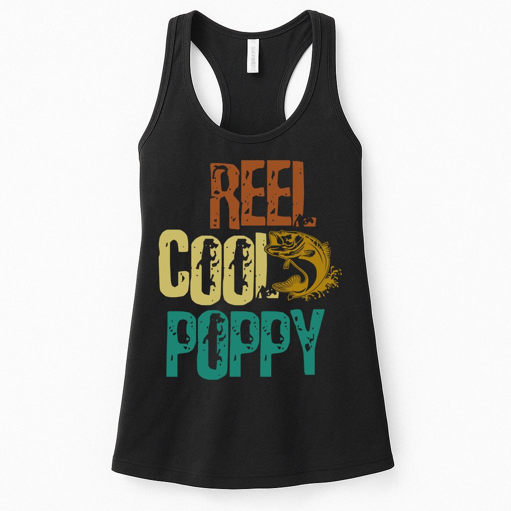 Reel Cool Poppy Vintage Fishing Womens Tank Top