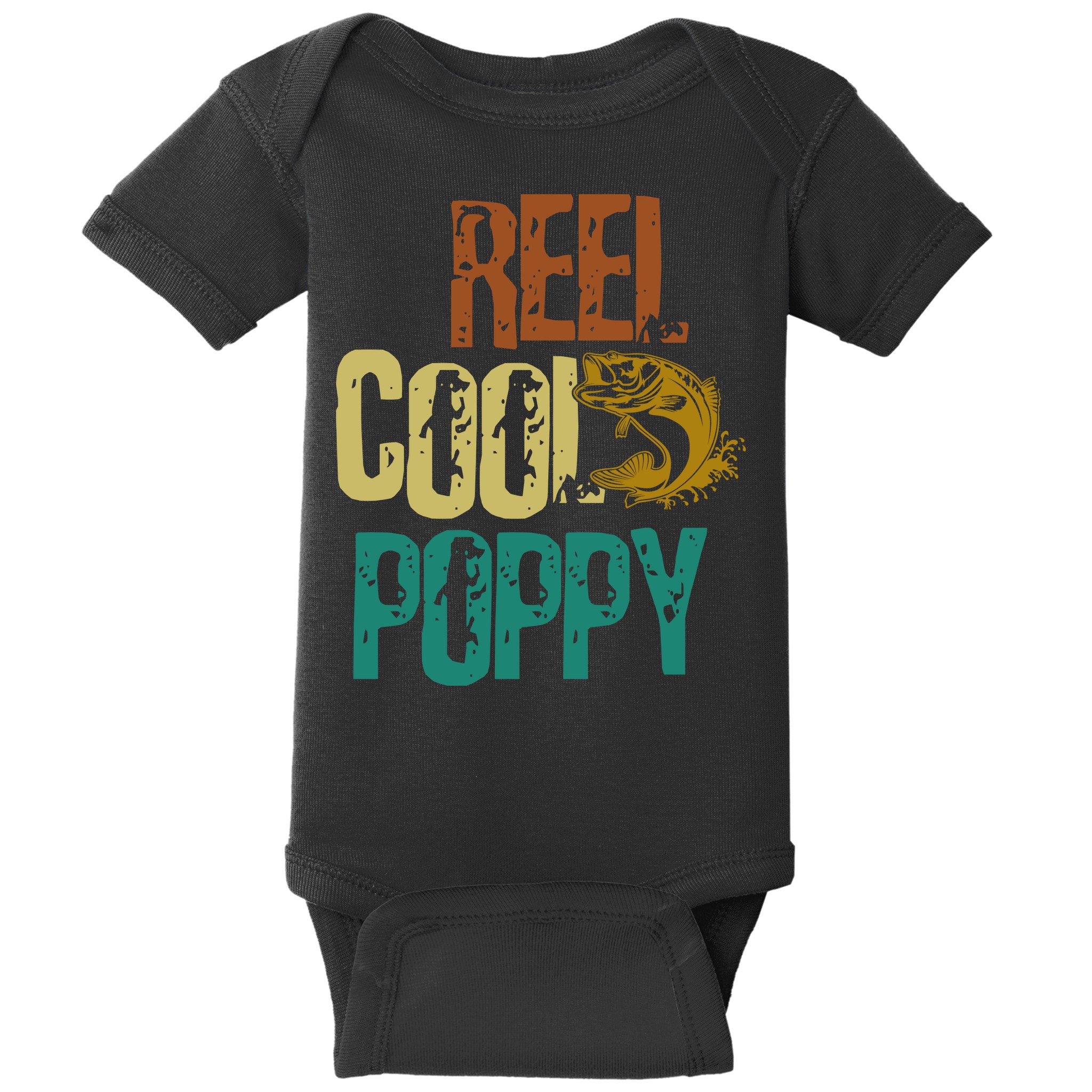 Reel Cool Poppy Vintage Fishing Baby Bodysuit
