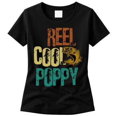 Reel Cool Poppy Vintage Fishing Womens T-Shirt