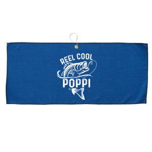 Reel Cool Poppi Fisherman Father's Day Funny Fishing Large Microfiber Waffle Golf Towel