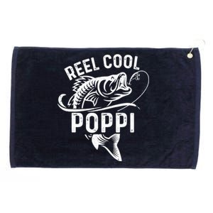 Reel Cool Poppi Fisherman Father's Day Funny Fishing Grommeted Golf Towel