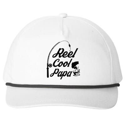 Reel Cool Papa Fishing Fathers Day Dad Birthday Gift Snapback Five-Panel Rope Hat