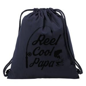 Reel Cool Papa Fishing Fathers Day Dad Birthday Gift Drawstring Bag