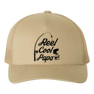 Reel Cool Papa Fishing Fathers Day Dad Birthday Gift Yupoong Adult 5-Panel Trucker Hat