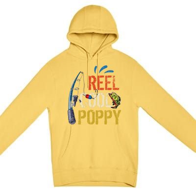 Reel Cool Poppy Fishing Grandpa Fathers Day Fisher Meaningful Gift Premium Pullover Hoodie