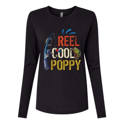 Reel Cool Poppy Fishing Grandpa Fathers Day Fisher Meaningful Gift Womens Cotton Relaxed Long Sleeve T-Shirt