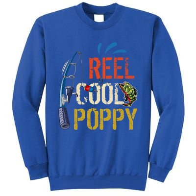 Reel Cool Poppy Fishing Grandpa Fathers Day Fisher Meaningful Gift Tall Sweatshirt