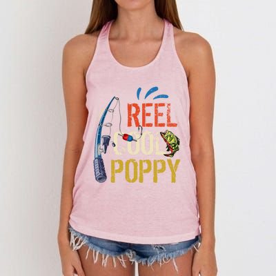 Reel Cool Poppy Fishing Grandpa Fathers Day Fisher Meaningful Gift Women's Knotted Racerback Tank