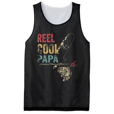 Reel Cool Papa Fish Fishing Father's Day Mesh Reversible Basketball Jersey Tank