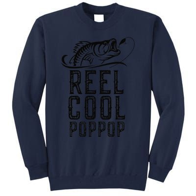 Reel Cool PopPop Fishing Fisherman Funny Retro PopPop Tall Sweatshirt