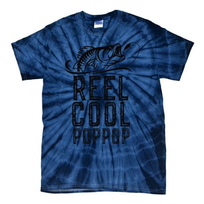 Reel Cool PopPop Fishing Fisherman Funny Retro PopPop Tie-Dye T-Shirt