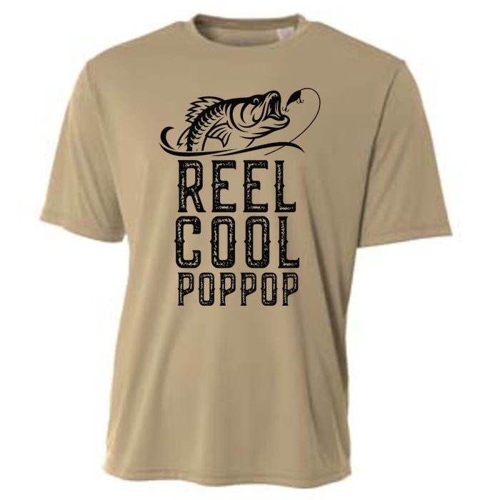 Reel Cool PopPop Fishing Fisherman Funny Retro PopPop Cooling Performance Crew T-Shirt