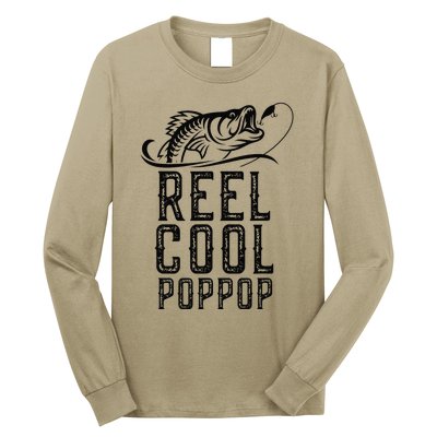 Reel Cool PopPop Fishing Fisherman Funny Retro PopPop Long Sleeve Shirt