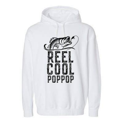 Reel Cool PopPop Fishing Fisherman Funny Retro PopPop Garment-Dyed Fleece Hoodie