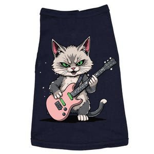 Rock Cat Playing Guitar Funny Guitar Cat Doggie Tank