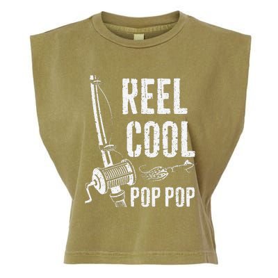 Reel Cool Pop Pop Fishing Father's Day Garment-Dyed Women's Muscle Tee