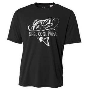 Reel Cool Papa Fishing Dad Gifts Fathers Day Fisherman Fish Cooling Performance Crew T-Shirt