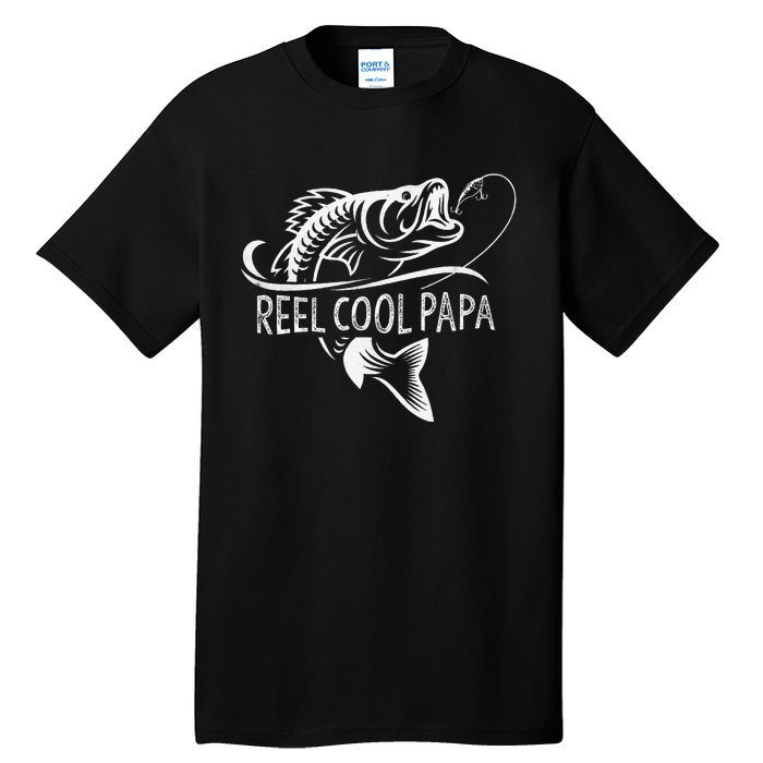 Reel Cool Papa Fishing Dad Gifts Fathers Day Fisherman Fish Tall T-Shirt