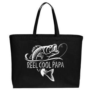 Reel Cool Papa Fishing Dad Gifts Fathers Day Fisherman Fish Cotton Canvas Jumbo Tote