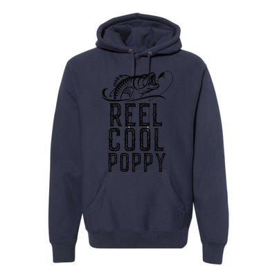 Reel Cool Poppy Fishing Fisherman Funny Retro Premium Hoodie