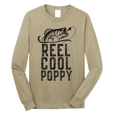 Reel Cool Poppy Fishing Fisherman Funny Retro Long Sleeve Shirt