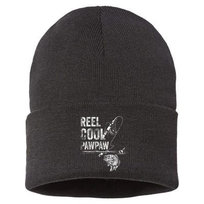 Reel Cool Pawpaw Fish Fishing Fathers Day Gift Sustainable Knit Beanie