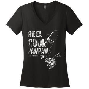 Reel Cool Pawpaw Fish Fishing Fathers Day Gift Women's V-Neck T-Shirt