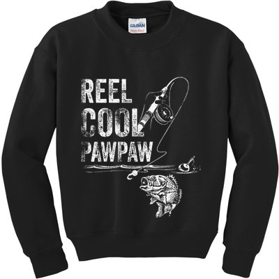 Reel Cool Pawpaw Fish Fishing Fathers Day Gift Kids Sweatshirt
