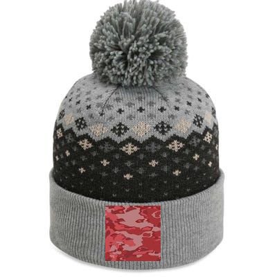 Red Camouflage Pattern The Baniff Cuffed Pom Beanie