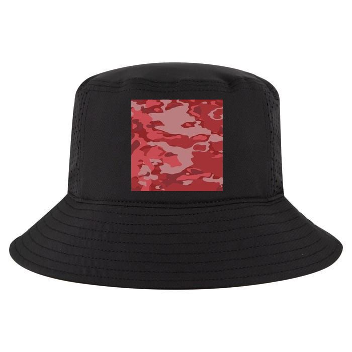 Red Camouflage Pattern Cool Comfort Performance Bucket Hat