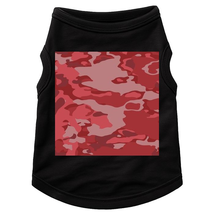 Red Camouflage Pattern Doggie Tank