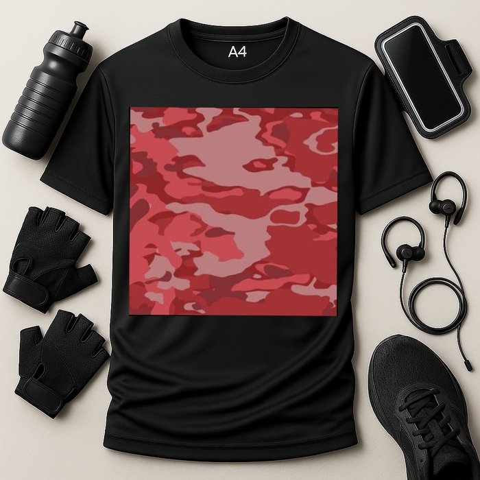 Red Camouflage Pattern Performance Shirt