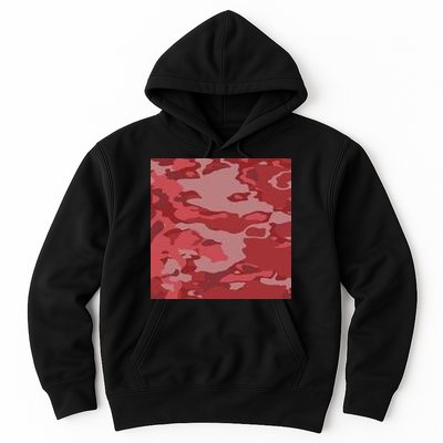 Red Camouflage Pattern Hoodie