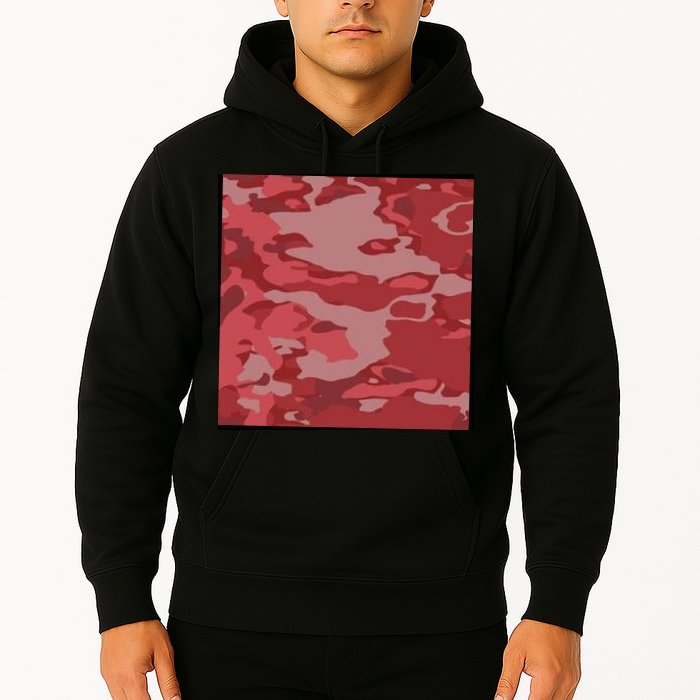 Red Camouflage Pattern Hoodie