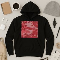 Red Camouflage Pattern Hoodie