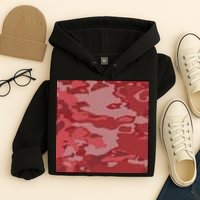 Red Camouflage Pattern Hoodie