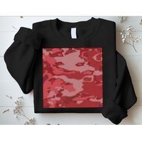 Red Camouflage Pattern Sweatshirt